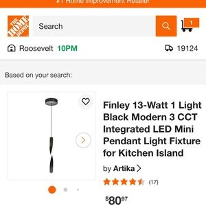 Artika - Finley 13-Watt 1 Black Modern light